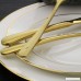 Silverware Set 5-Piece Gold Flatware Set Dealight Heavy-Duty Cutlery 18/10 Stainless Steel Eating Utensils Include Knife Fork Spoon Service for 1 - B076N43Q22